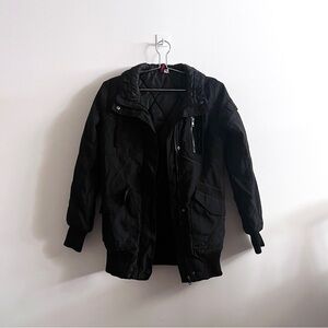 H&M DIVIDED HOODED BOMBER PARKA JACKET